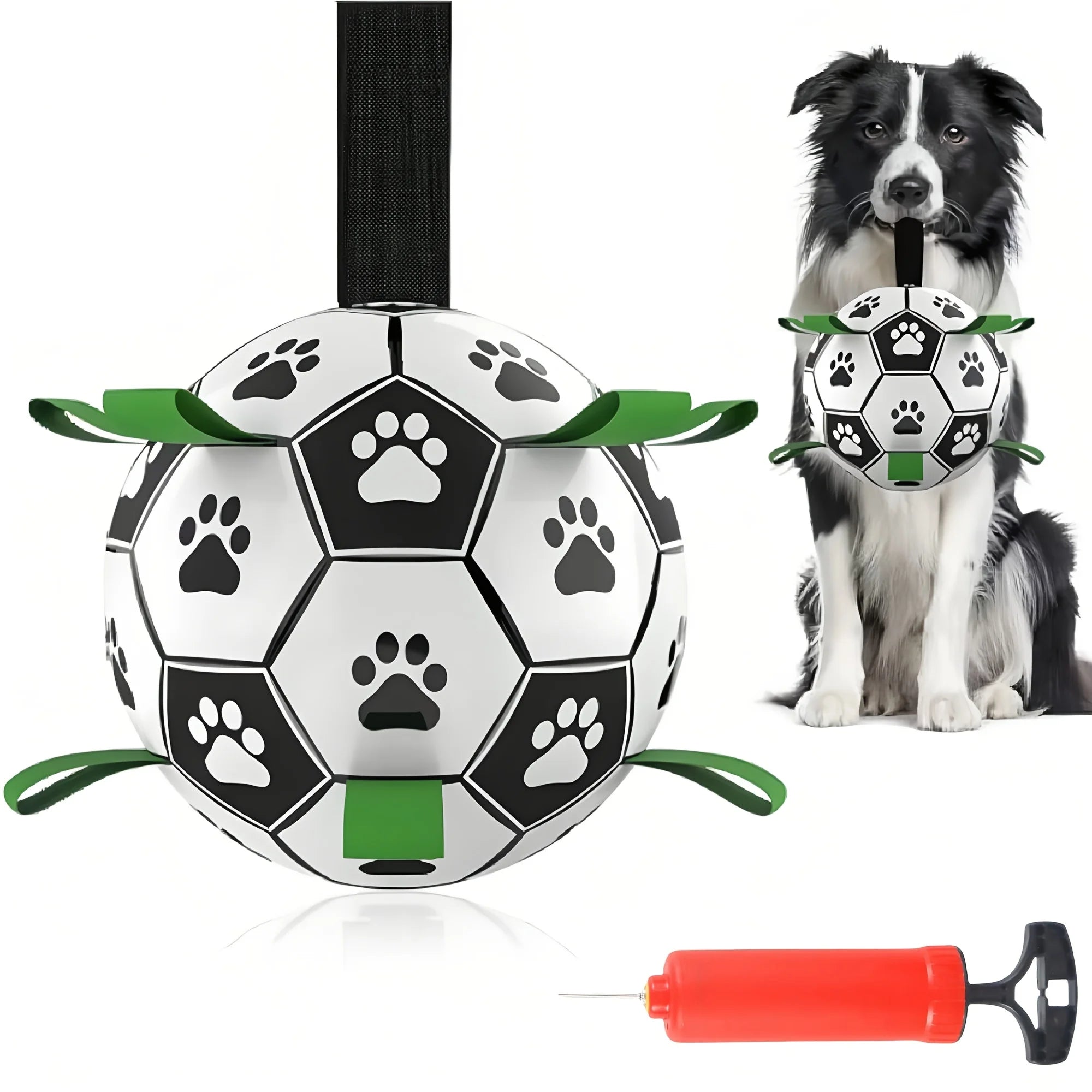 Interactive Dog Soccer Toy with Grip Ring