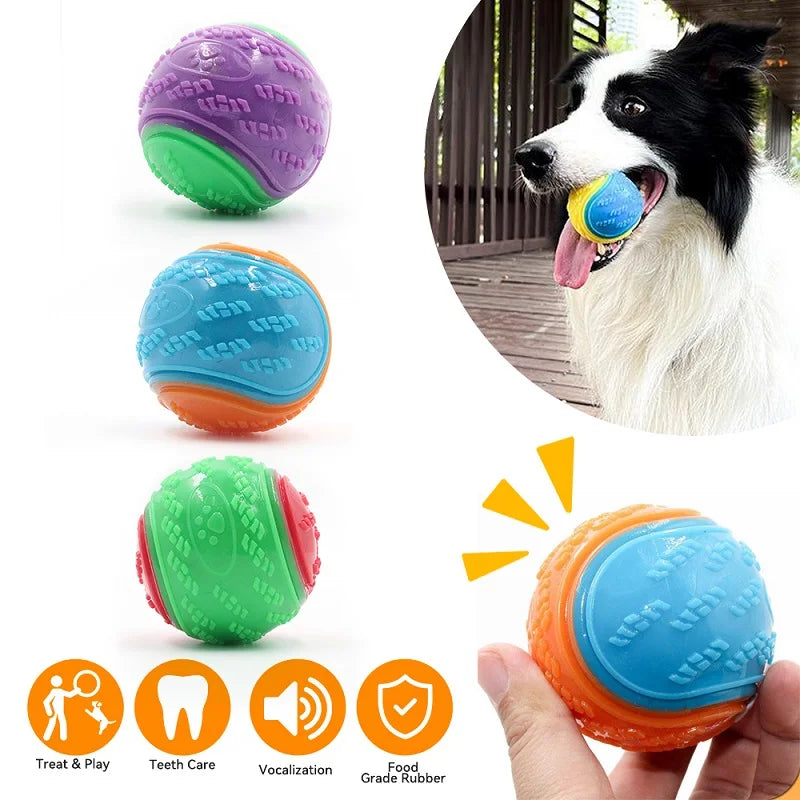 Squeaky Dog Ball Toy for Teeth Cleaning